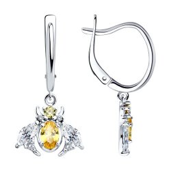 Серьги из серебра с фианитами (Арт.94026455)