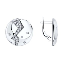 Серьги из серебра с фианитами (Арт.94-120-01465-1)