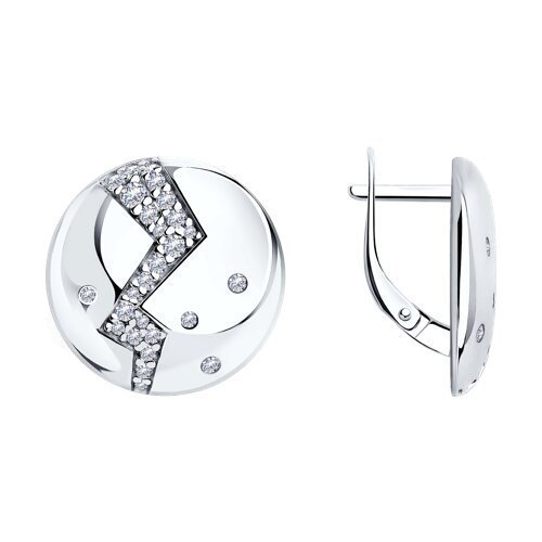 Серьги из серебра с фианитами «Линия Созвездий» Соколов (арт.94-120-01465-1)