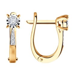Серьги из комбинированного золота с бриллиантами (Арт.51-220-01673-1)