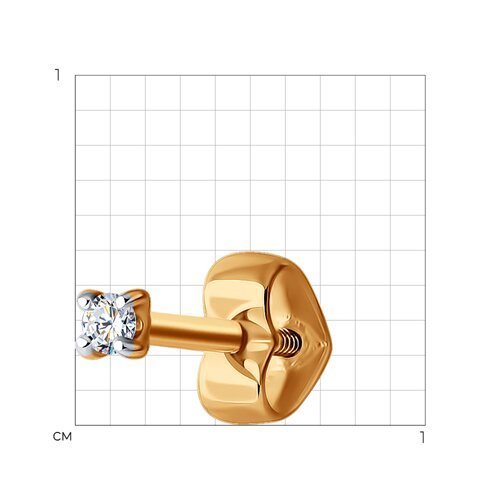 Серьга из золота с бриллиантом (Арт.51-227-01926-1)