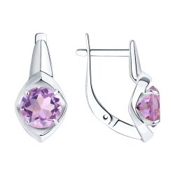 Серьги из серебра с аметистами (Арт.94-320-00783-2)