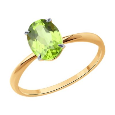 Кольцо золотое пробы 585 с хризолитом (Арт.51-310-01929-3)