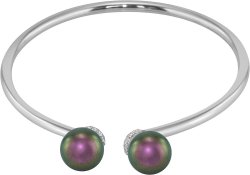 Браслет из серебра с жемчугом и кристаллом swarovski (Арт.abb-3-10-19-s)