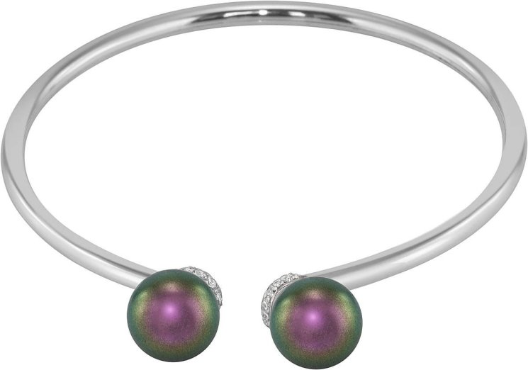 Браслет из серебра с жемчугом и кристаллом swarovski (Арт.abb-3-10-19-s)
