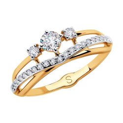 Кольцо из золота с фианитами (Арт.018033)