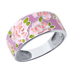 Кольцо из серебра с эмалью (Арт.94013781)