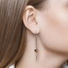 Серьги длинные из серебра с эмалью (Арт.94021855)