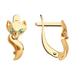 Серьги из золота с фианитами (Арт.026552)