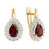 Серьги золотые пробы 585 с гранатом (Арт.729089)