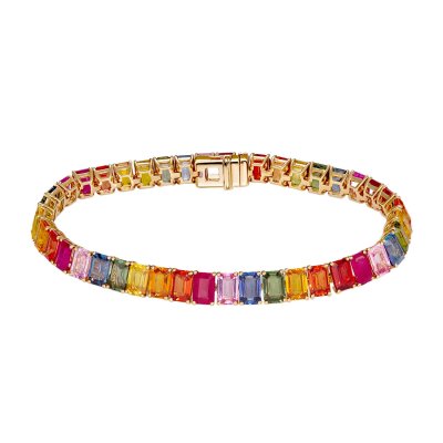 Браслет с цветными сапфирами «La Nordica Радужное сияние» золото 585° My Jewels (арт.082596)