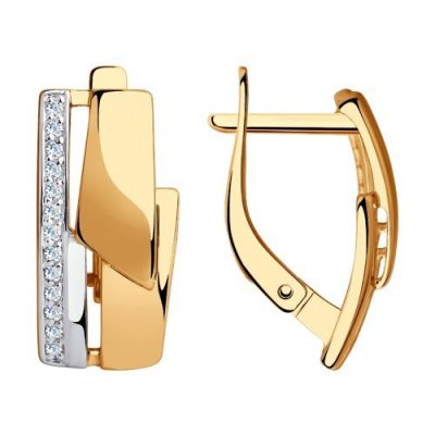 Серьги из золота с фианитами «Городской Шик» Соколов (арт.028447)