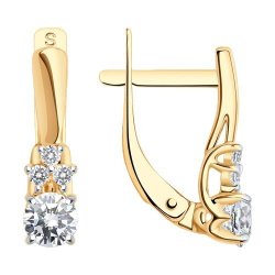 Серьги из золота с фианитами (Арт.029974)