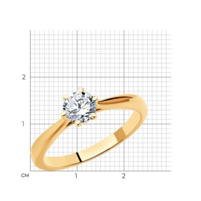 Кольцо из золота с бриллиантом «Сияние чувства» Соколов (арт.9010-138-47)