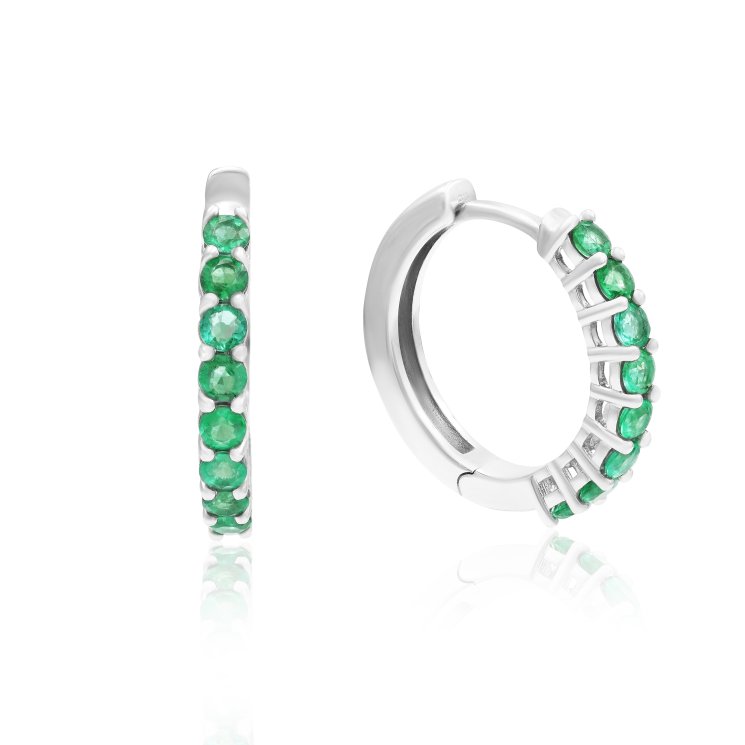 Серьги из золота с изумрудом Русские Самоцветы (Арт.88955)