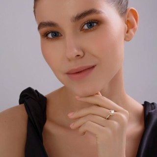 Кольцо из золота с бриллиантом выращенным (Арт.9010237-5)