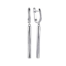Серьги из серебра с фианитом (Арт.cz-e01195-x-w-x-x-w)