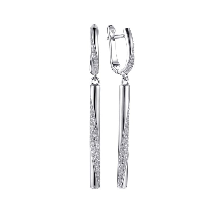 Серьги из серебра с фианитом (Арт.cz-e01195-x-w-x-x-w)