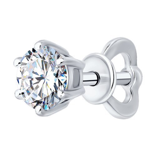 Серьга из белого золота с бриллиантом выращенным (Арт.9170003-3-5)