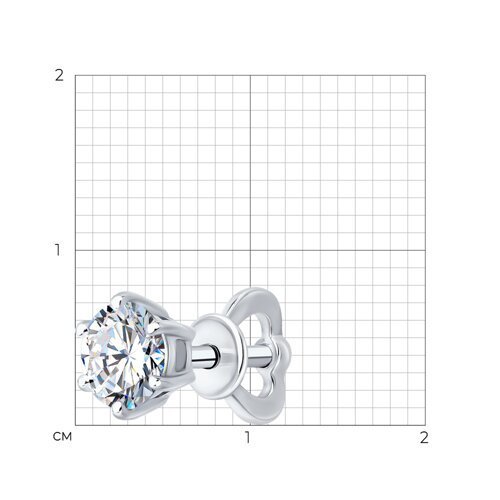 Серьга из белого золота с бриллиантом выращенным (Арт.9170003-3-5)