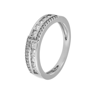 Кольцо серебряное с фианитами «Spark Line» Fresh Jewelry (арт.CZ-R01472-X-W-X-X-W)