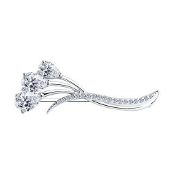 Брошь из серебра с фианитами (Арт.94040025)