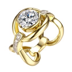 Кольцо из серебра с фианитом (Арт.cz-r03147-x-l-w-x-w)