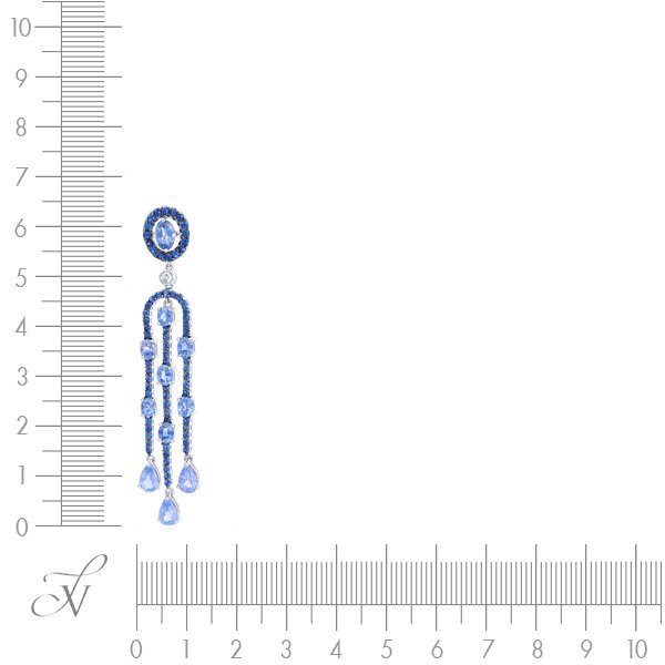 Кулон из белого золота с бриллиантом и сапфиром (Арт.01800p_sa_sa_wg)