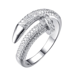 Кольцо серебряное с фианитами «Trendy Nail» Fresh Jewelry (арт.MP-R00835-X-W-X-X-W)