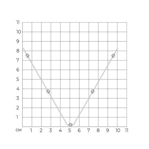 Колье из серебра с фианитами (Арт.94070543)