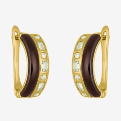 Серьги из серебра с керамикой и куб. цирконием (Арт.tc-e00699-br-l-x-x-w)
