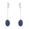 Серьги серебряные с керамикой и куб. цирконием «Midnight Shine» Fresh Jewelry (арт.TC-E01266-Вl-W-X-X-W)