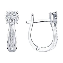 Серьги из белого золота с бриллиантами (Арт.1021995-3)