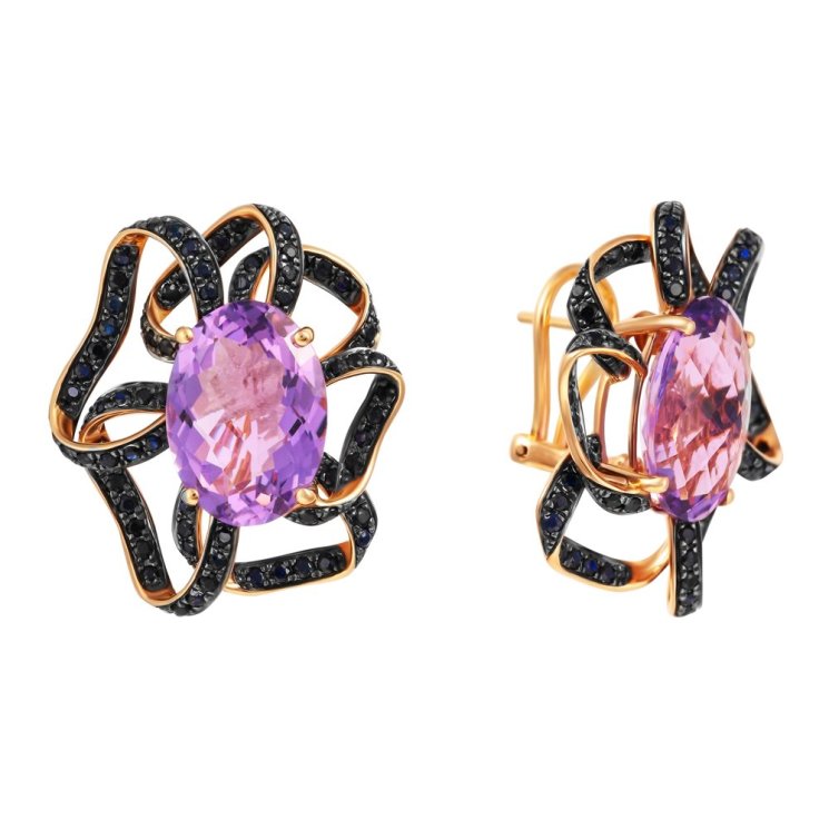 Серьги из золота с аметистом и сапфиром (Арт.er-32454_sr_bsa_am_pink)