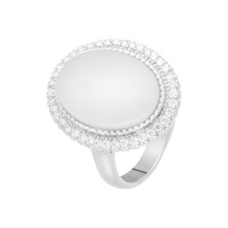 Кольцо из серебра с керамикой и куб. цирконием (Арт.tc-r00746-w-w-x-x-w)