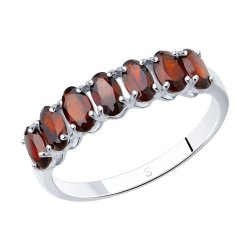 Кольцо из серебра с гранатами (Арт.92010893)