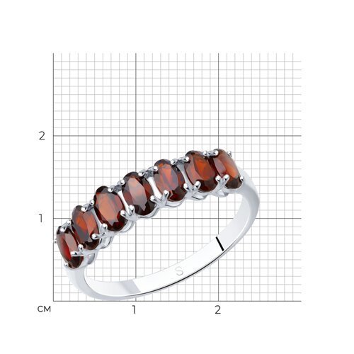 Кольцо из серебра с гранатами (Арт.92010893)