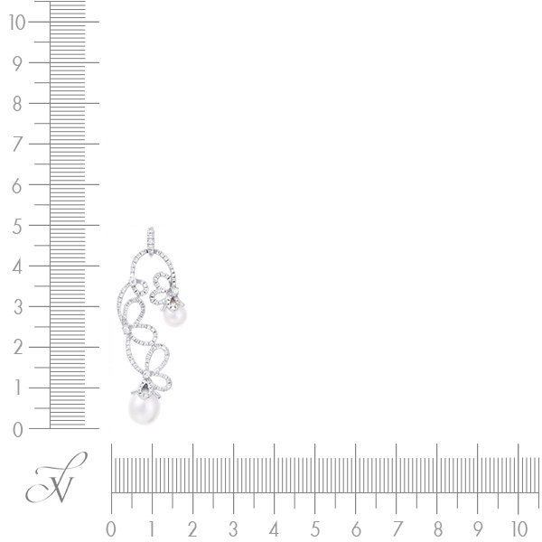 Кулон из белого золота с бриллиантом и жемчугом (Арт.mkpn0539_wp_wg)