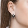 Серьги из серебра с кварцами и фианитами (Арт.92021445)
