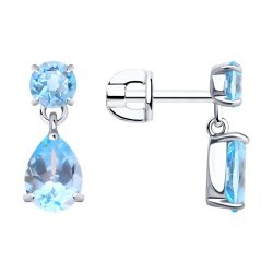 Серьги из серебра с топазами (Арт.92022556)