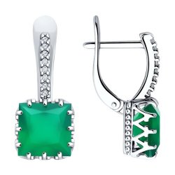 Серьги из серебра с агатами и фианитами (Арт.92022919)