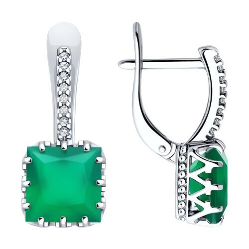 Серьги из серебра с агатами и фианитами (Арт.92022919)