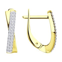 Серьги из желтого золота с бриллиантами (Арт.1021932-2)