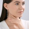 Серьги из серебра с корундами и фианитами (Арт.94027302)