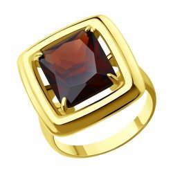 Кольцо из золочёного серебра с ситаллом (Арт.93-310-01698-1)