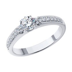 Кольцо из серебра с фианитами (Арт.94-110-01604-1)