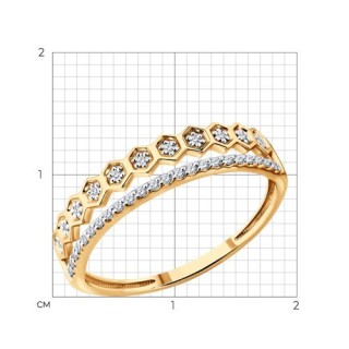 Кольцо из золота с бриллиантами «Соты сияния» Соколов (арт.51-210-00490-1)