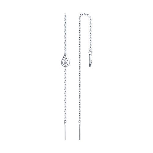 Серьги из серебра с фианитами (Арт.94-123-01438-1)
