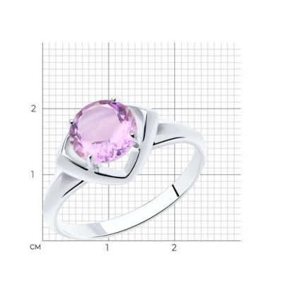 Кольцо серебряное с аметистом «Лиловый Мираж» Соколов (арт.94-310-00783-2)