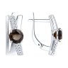 Серьги из серебра с раухтопазами и фианитами (Арт.94-320-00784-1)